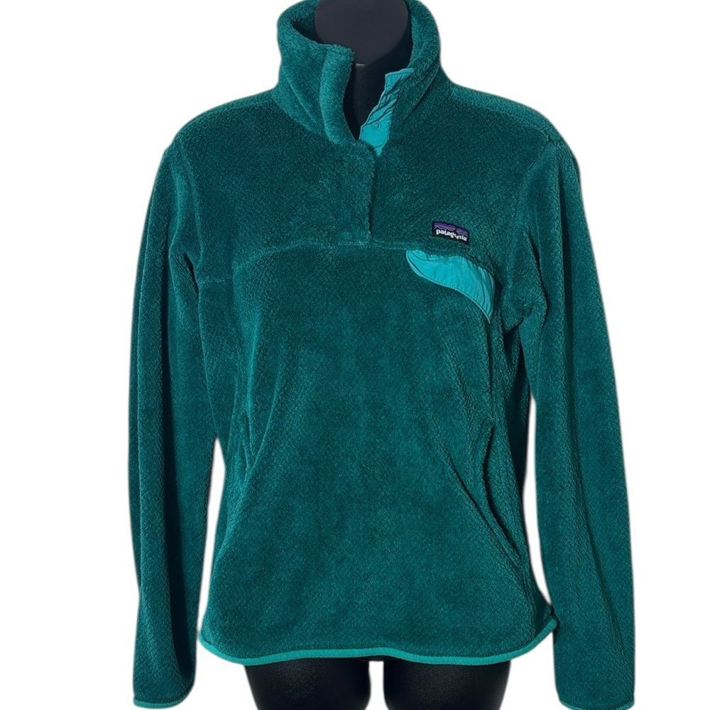 Patagonia women’s re-tool snap tee pullover fleece green teal outdoor gorpcore